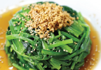 Boiled Spinach Ginger — Chinese dish at Pokhara Chinese Restaurant